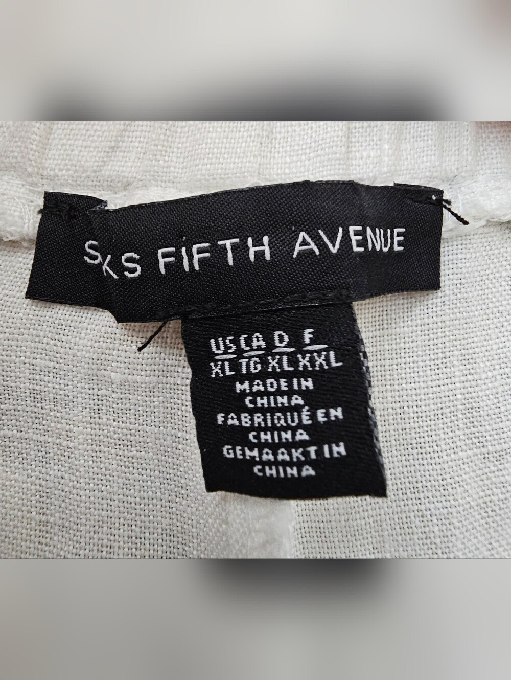 Saks Fifth Avenue White Linen-Blend Relaxed Elastic-Waist Shorts - Picture 2 of 4